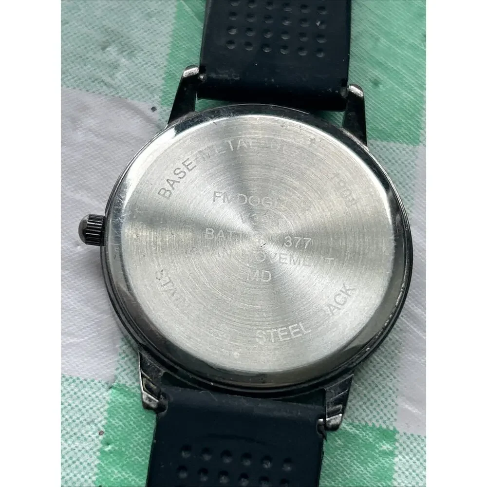 FMD All Black Rubber Band Quartz Watch